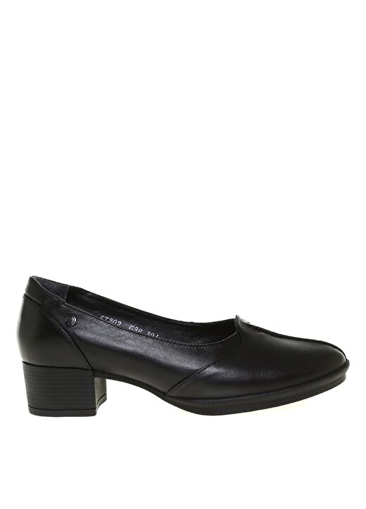 Forelli 57202-G SIYAH Deri Siyah Kadın Topuklu Ayakkabı 1