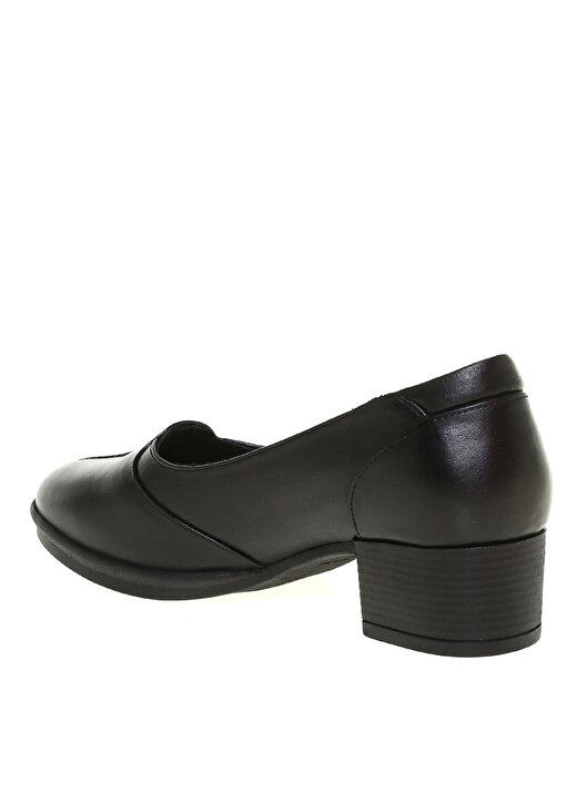 Forelli 57202-G SIYAH Deri Siyah Kadın Topuklu Ayakkabı 2