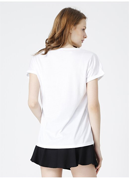 Fabrika Tobi Beyaz Dijital Baskı Desenli Kadın T-Shirt 4