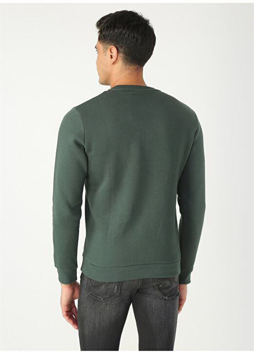 Jack & Jones O Yaka Normal Baskılı Koyu Yeşil Erkek Sweatshirt 4