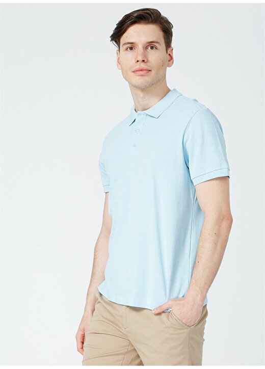 Limon Kısa Kol Basic Düz Erkek Polo T-Shirt 3
