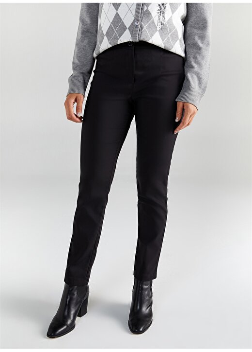 Faik Sönmez Normal Bel Standart Siyah Kadın Pantolon B00052 4