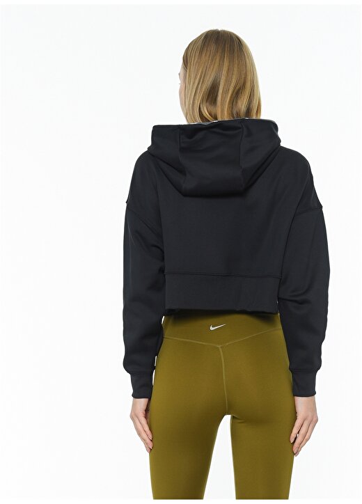 Nike CZ1101-011 Therma All Tm Po Crop Hoodie Kapüşonlu Siyah Kadın Sweatshirt 3
