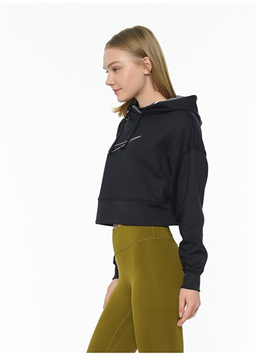 Nike CZ1101-011 Therma All Tm Po Crop Hoodie Kapüşonlu Siyah Kadın Sweatshirt 4