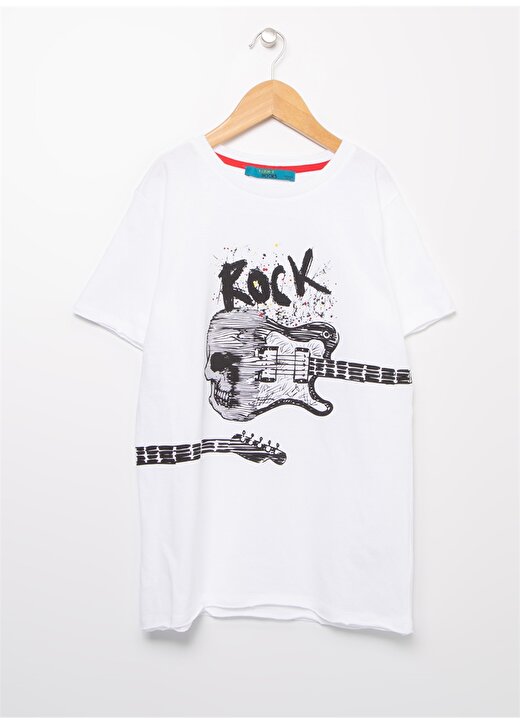 Funky Rocks Erkek Bisiklet Yaka Beyaz T-Shirt 1