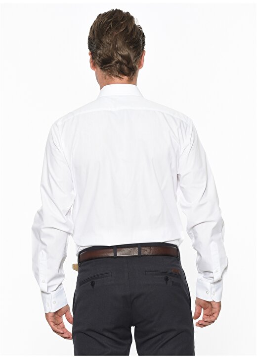 Altınyıldız Classics Comfort Fit Klasik Gömlek Yaka Düz Beyaz Erkek Gömlek 4A2000000003 4