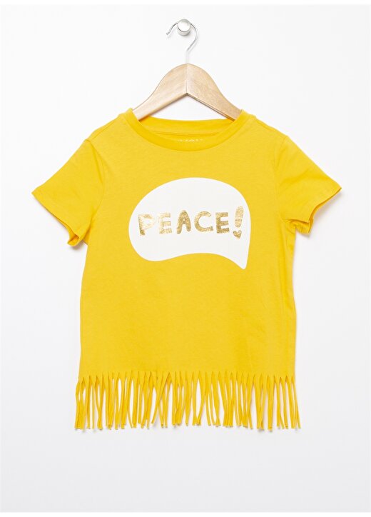 Limon Bisiklet Yaka Sarı Baskılı Kız Çoçuk T-Shirt 1