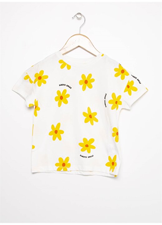 Limon Bisiklet Yaka Desenli Kız Çoçuk T-Shirt 1