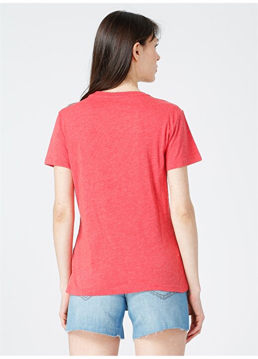 Aeropostale Nakışlı Kırmızı Bisiklet Yaka Kadın T-Shirt 4