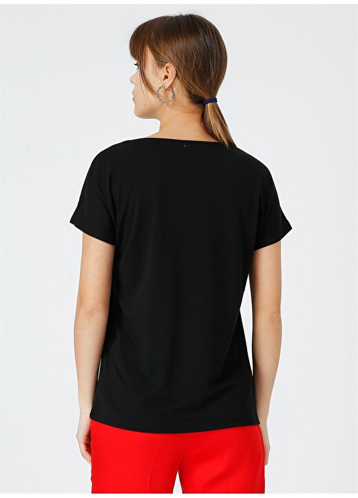 Fabrika Comfort Kadın Siyah Bisiklet Yaka T-Shirt 4