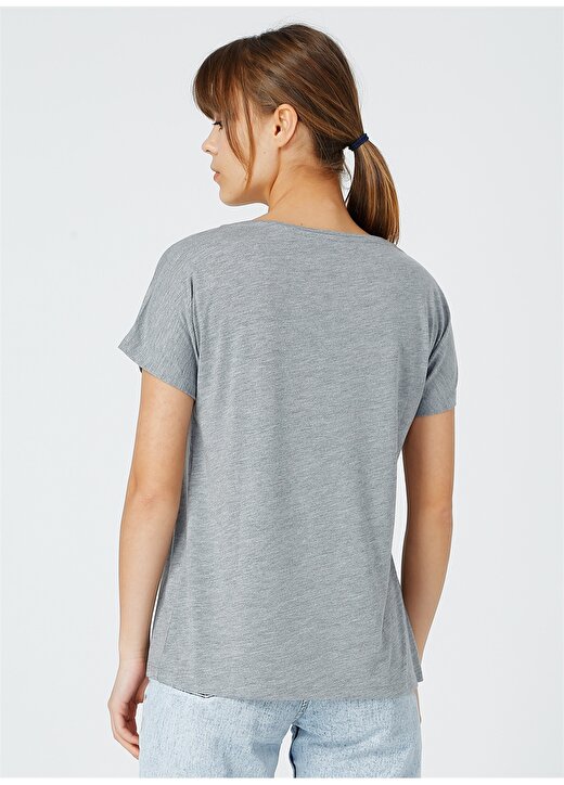 Fabrika Comfort Kadın Baskılı Gri T-Shirt 4