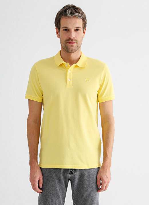 Fabrika Erkek Sarı Polo Yaka T-Shirt 4