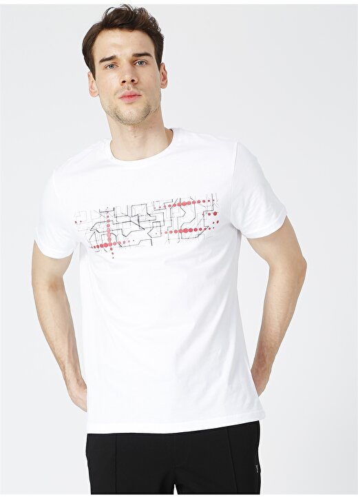 Fabrika Sports Merson Beyaz Bisiklet Yaka Erkek T-Shirt 1