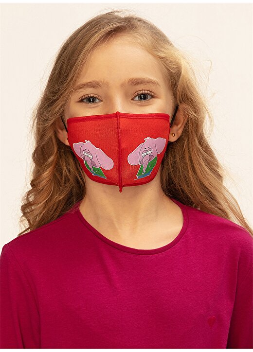 Halter Kral Şakir Lisanslı Baskılı Saf Gümüşlü Antivirüs Kırmızı Unisex Çocuk Maske 3