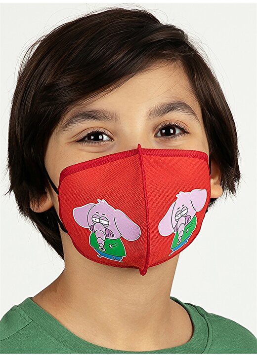 Halter Kral Şakir Lisanslı Baskılı Saf Gümüşlü Antivirüs Kırmızı Unisex Çocuk Maske 4
