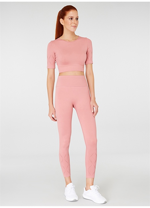 Jerf Naples Sürdürülebilir Üretim & Sıkılaştırıcı Kısa Kol Crop Top Pembe 2