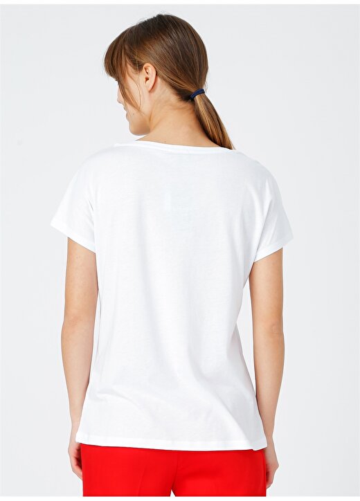 Fabrika Kadın Beyaz Bisiklet Yaka T-Shirt 4