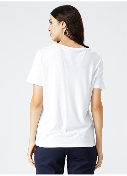 Fabrika Kadın Beyaz Bisiklet Yaka T-Shirt 4
