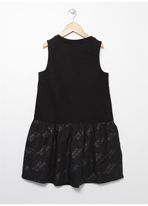 Funky Rocks Jakarlı Siyah Kız Çocuk Mini Elbise TM-02 2