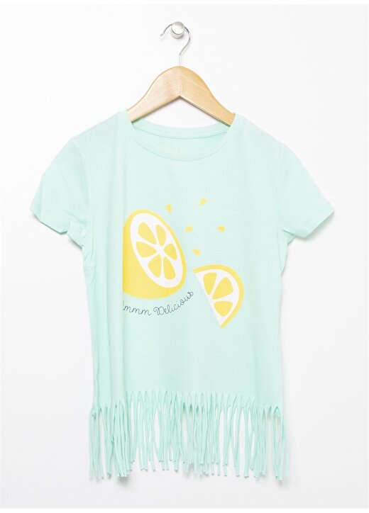 Limon Bisiklet Yaka Baskılı Kız Çoçuk T-Shirt 1
