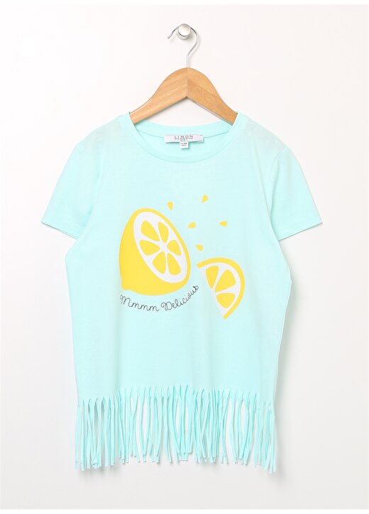 Limon Bisiklet Yaka Baskılı Kız Çoçuk T-Shirt 2