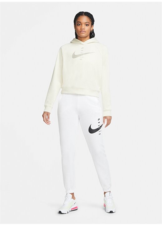 Nike CU5676-238 W Swsh Hoodie Flc Bb Kapüşonlu Krem Kadın Sweatshirt 3