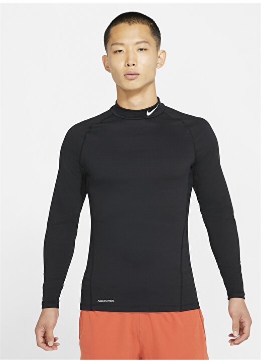 Nike Dik Yaka Dar Kalıp Siyah Erkek Sweatshirt 2