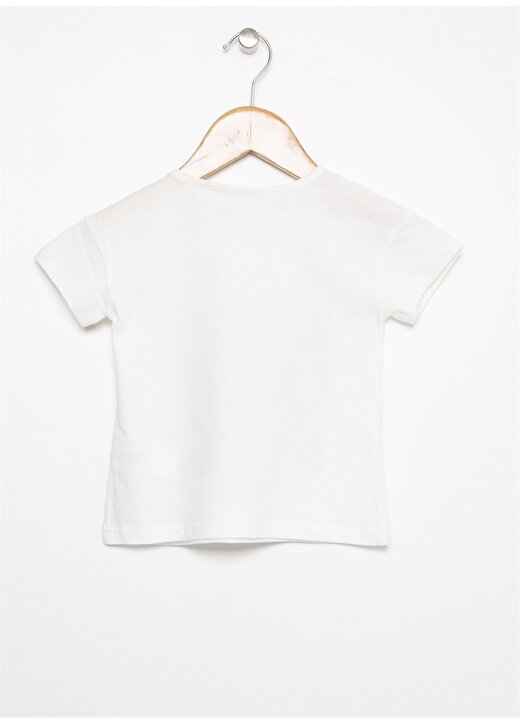 Mammaramma NG-05 Baskılı Pamuk Ekru Kız Bebek Beyaz T-Shirt 2