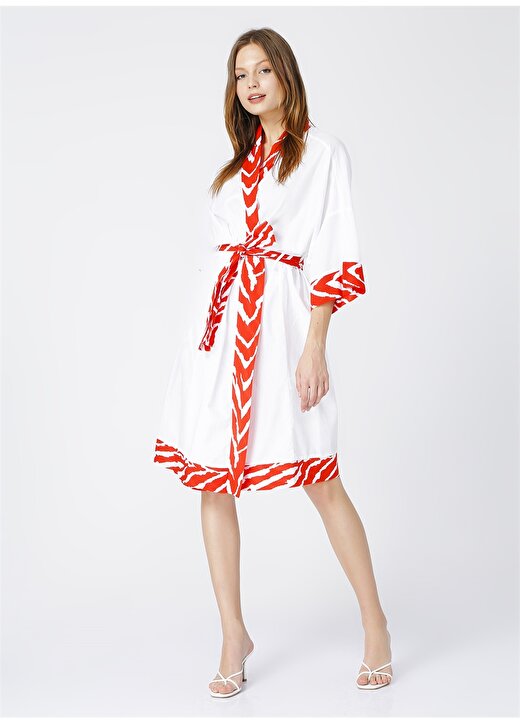 Fabrika Kadın Beyaz-Kırmızı Kimono 2