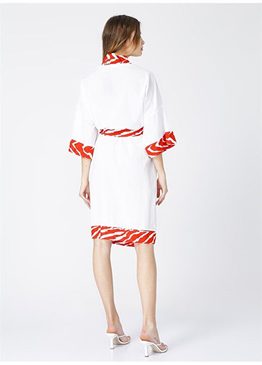 Fabrika Kadın Beyaz-Kırmızı Kimono 4