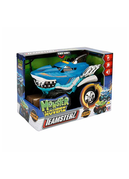 Teamsterz Monster Moverz Robo Shark Sesli Ve Işıklı Motorize Köpek Balığı Araba24 Cm - Yeşil 2
