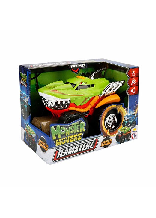 Teamsterz Monster Moverz Robo Shark Sesli Ve Işıklı Motorize Köpek Balığı Araba24 Cm - Yeşil 3
