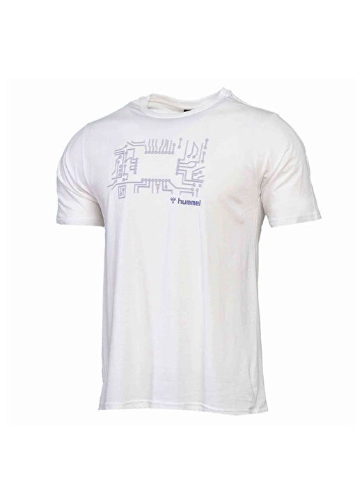 Hummel O Yaka Kısa Kol Baskılı Beyaz Erkek T-Shirt 1