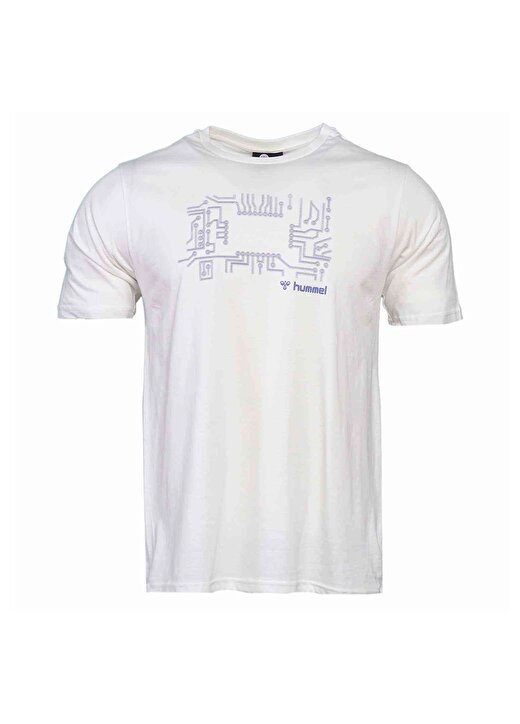 Hummel O Yaka Kısa Kol Baskılı Beyaz Erkek T-Shirt 2