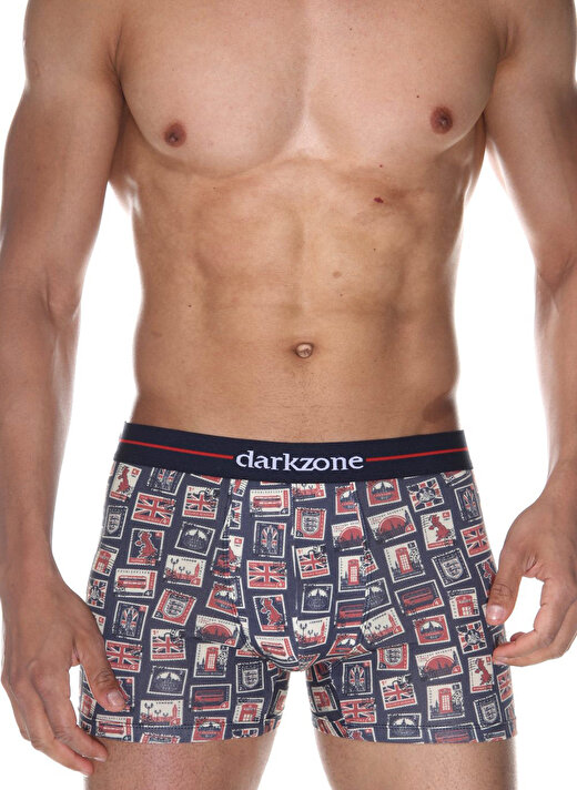 Darkzone Erkek Dijital Baskılı Posta Pulu Desenli Boxer  DZN2073 2