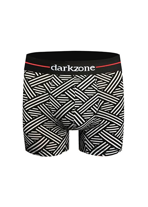 Darkzone Siyah-Beyaz Çizgi Desenli Erkek Boxer 1