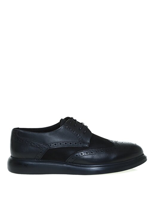 Cotton Bar Siyah Deri Klasik Ayakkabı 1