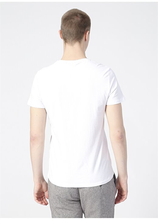 Limon Regular Fit Bisiklet Yaka Baskılı Beyaz Erkek T-Shirt 3