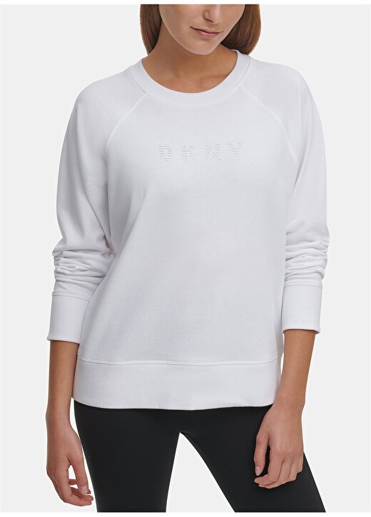 Dkny Jeans Logo Baskılı Beyaz Sweatshirt 2