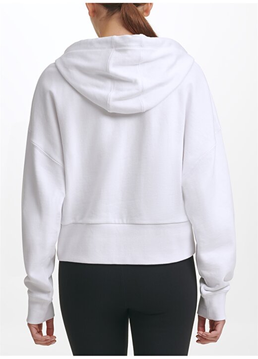 Dkny Jeans Logolu Kapüşonlu Beyaz Sweatshirt 3