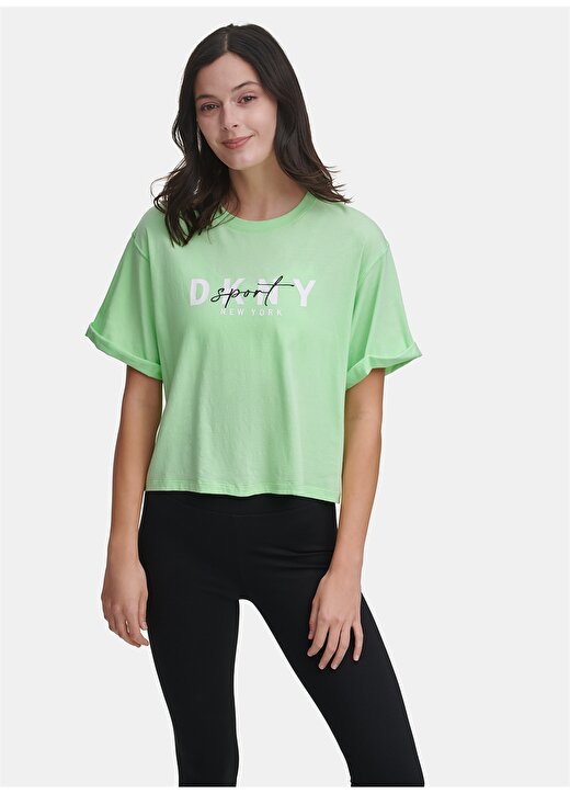 Dkny Jeans Logo Baskılı Yeşil T-Shirt 3