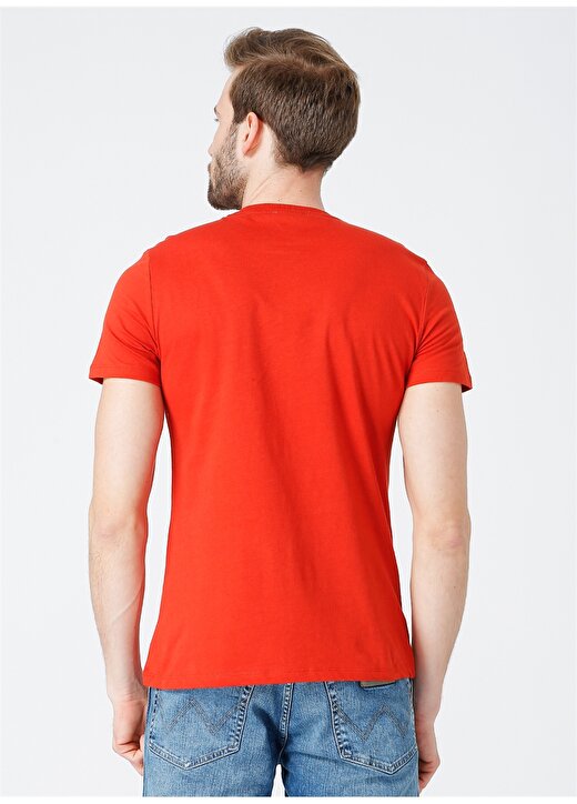 Limon Bisiklet Yaka Regular Fit Baskılı Kırmızı Erkek T-Shirt 4