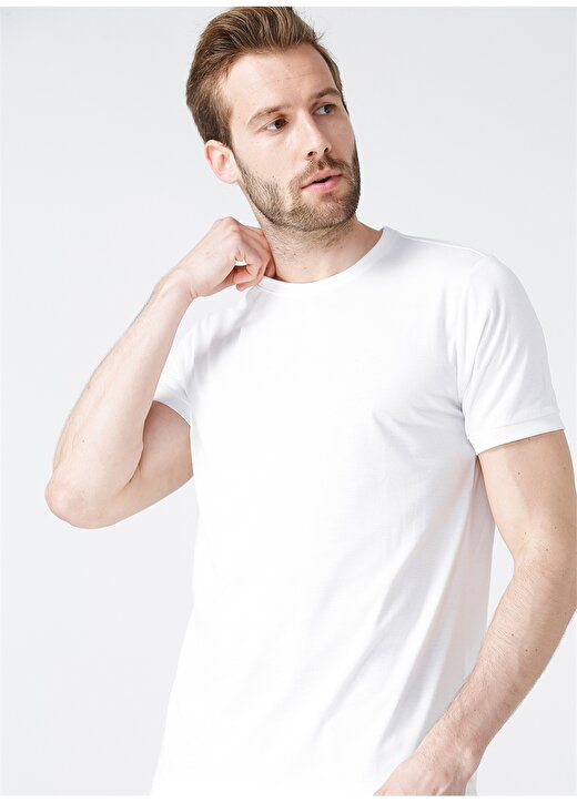 Fabrika Comfort O Yaka Beyaz Erkek T-Shirt 2