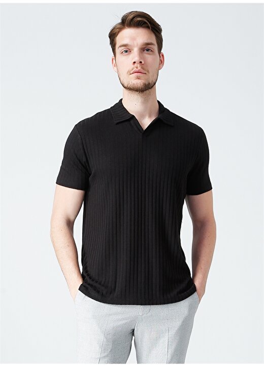 Fabrika Basic Düz Siyah Erkek Polo T-Shirt - FELIX 3