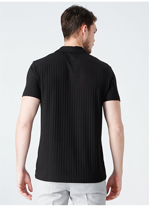 Fabrika Basic Düz Siyah Erkek Polo T-Shirt - FELIX 4
