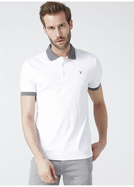 Fabrika Comfort Polo Yaka Beyaz Erkek Polo T-Shirt 2