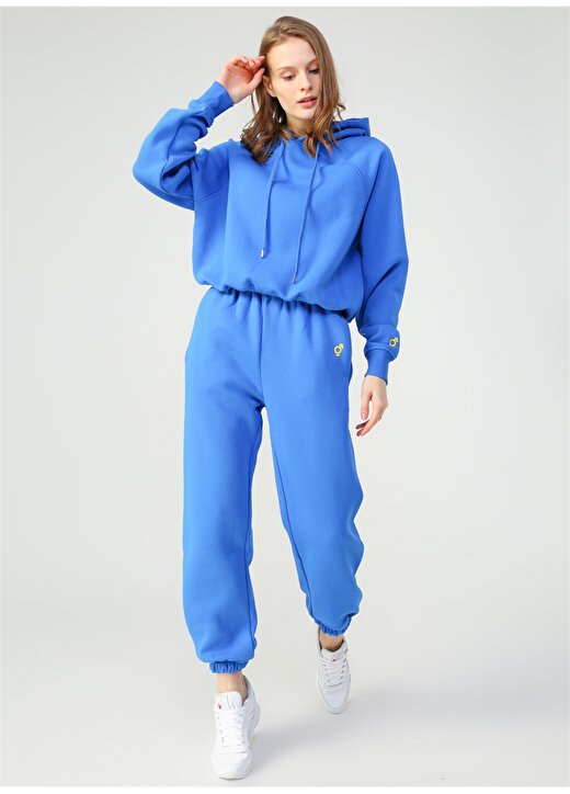 Biondina Mavi Kapüşonlu Sweatshirt 2
