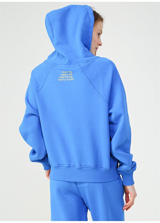 Biondina Mavi Kapüşonlu Sweatshirt 4