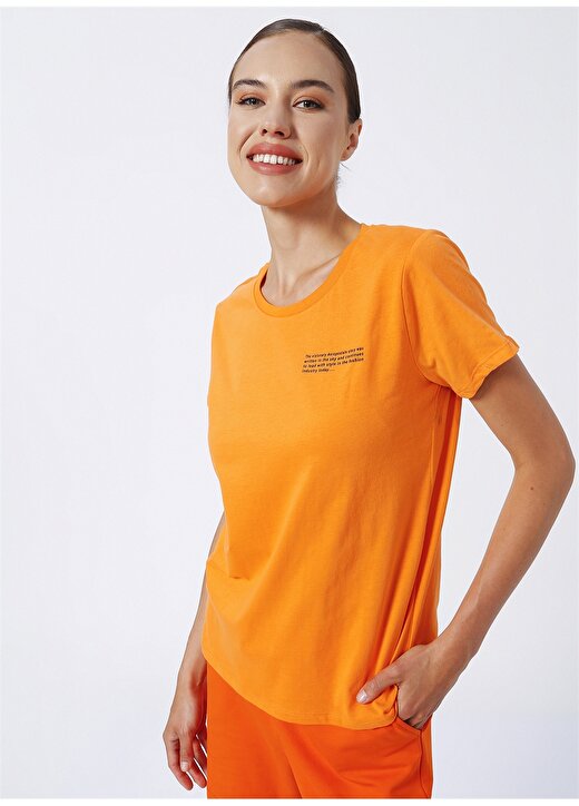 Aeropostale Metis Kısa Kollu Bisiklet Yaka Düz Kadın Sarı T-Shirt 1