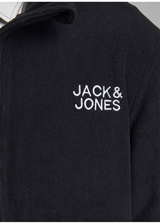 Jack & Jones 12183644_Jjhype Fl Dik Yaka Uzun Kollu Normal Kalıp Düz Siyah Erkek Mont 3